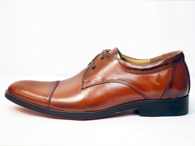 Cap toe Derby leather Brown - Image 2