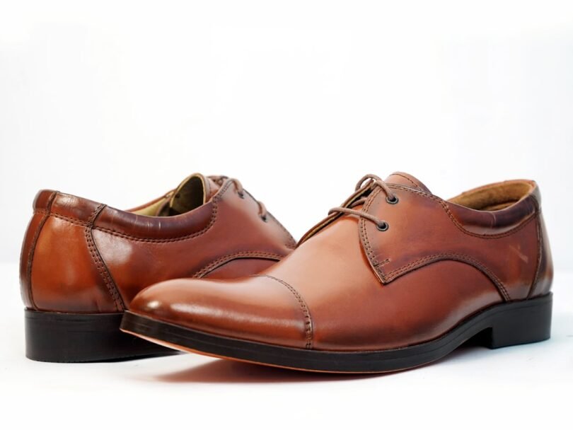 Cap toe Derby leather Brown - Image 5