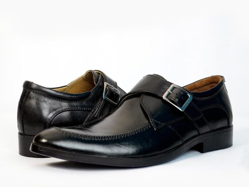 Single Monk Strap Leather Black - Image 9