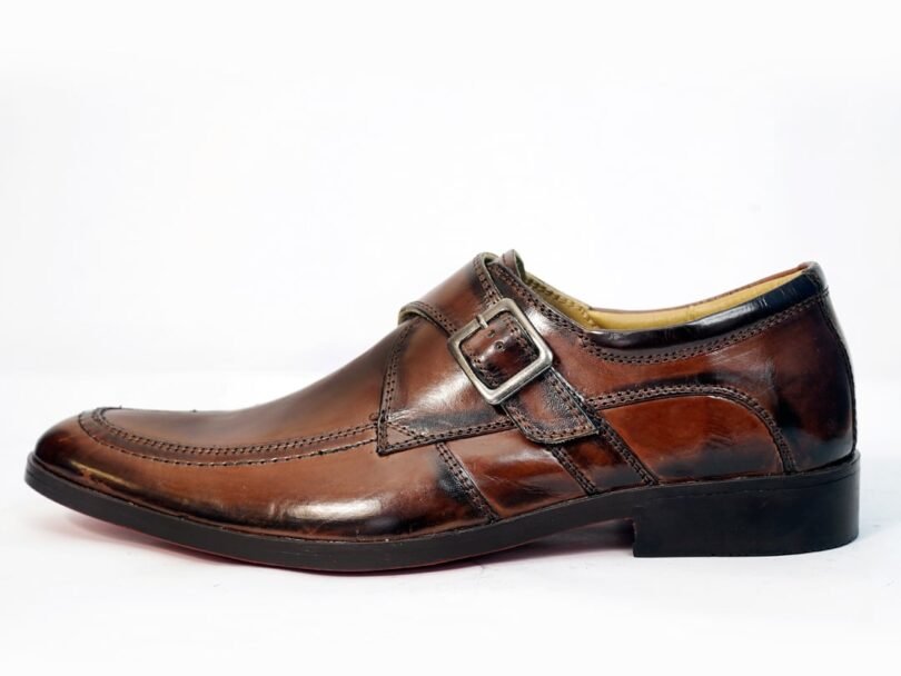 Single Monk Strap Leather Brown - Image 4